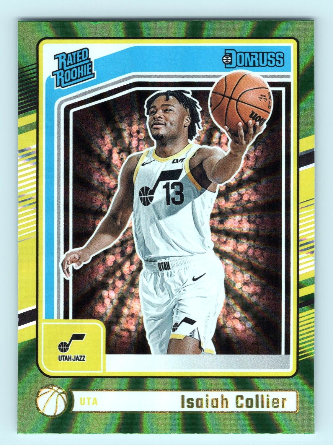 2024-25 Panini Donruss - Rated Rookie Isaiah Collier #237 Holo Green Laser (RC)