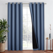 NICETOWN Complete 100 Blackout Curtain 52"W x 84"L Pack of 1 , Stone Blue