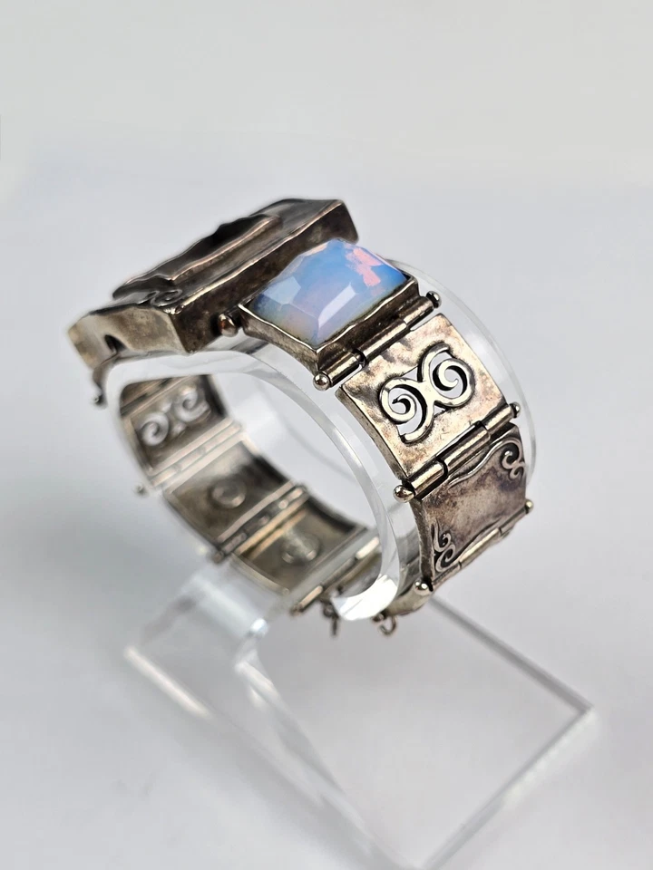 Женские кварцевые часы Shablool TL Israel серебро 925 пробы лунный камень ход 32 мм - Изображение 3 из 4