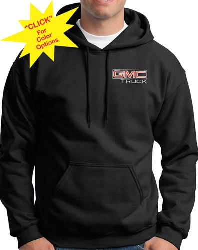 Retro GMC Truck Logo - Embroidered 50/50 Cotton Blend - Pullover Hoodie