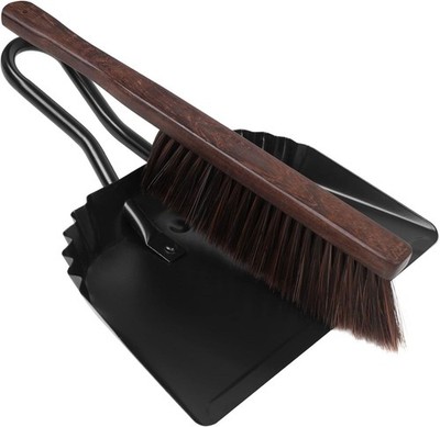 Dust Pan and Brush Set-Handheld Angled Dustpan and Hand Broom Set, Large Dust Pa