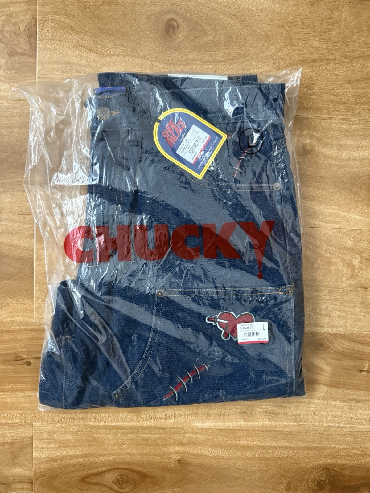 Chucky X Shoe Palace Blue Jean Shorts Mens L Brand New With Tags