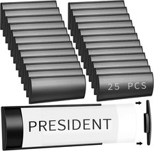 Therwen 25-Piece Aluminum Name Plate Holder Set for Office Walls Doors