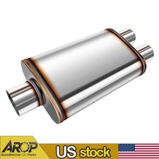 Moderate Sound Glass Pack Exhaust Muffler 3 Center In 2.5 Dual Outlet