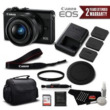 Canon EOS M100 Mirrorless Digital Camera +15-45mm Lens (Black) 2209C011 (Intl Mo