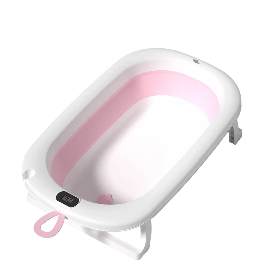 7 in 1 Baby Faltbare Badewanne Anti Rutsch Badewannensitz mit Zubehör Geschenkset Rosa - Bild 2 von 4