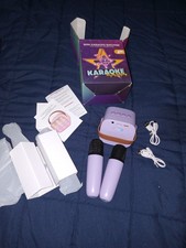 YLL Mini Karaoke Machine with 2 Wireless Microphones, Portable, Bluetooth A6 