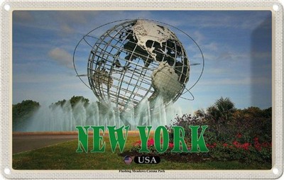 Blechschild 20x30 cm New York Urlaub USA Flushing Meadows-Corona Park Bildmotiv 