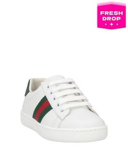 RRP€220 GUCCI Kids Leather Sneakers US11 UK10 EU28 Nylon Web Made in Italy