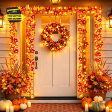 2 Pack Fall Decorations for Home Maple Leaf Lights Total 20Ft 40 LED
