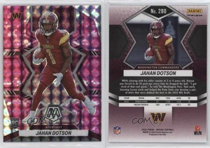 2022 Panini Mosaic NFL Debut Pink Camo Mosaic Prizm Jahan Dotson #280 Rookie RC
