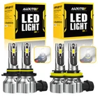 4x AUXITO 9005 H11 LED Combo Headlight Bulbs High Low Beam Kit Extremely White