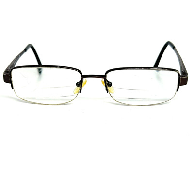 Safilo Elasta 188t Brown 01J0 Semi Rim Titanium Eyeglasses 54-18-140 h13889