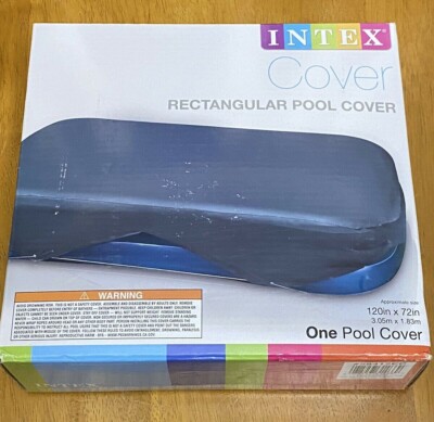 Intex Rectangular Pool Hot Tub Cover 120x72  NEW #58412E Overhang 20 w/Rope Ties