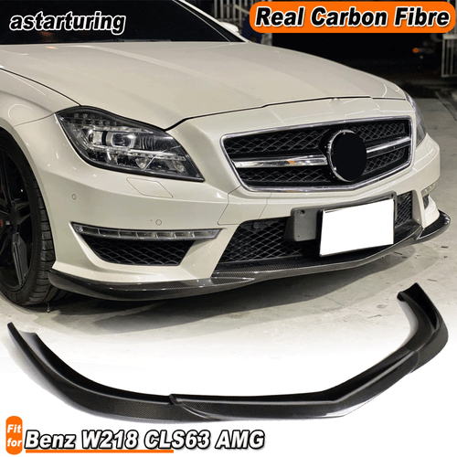 For Mercedes Benz W218 CLS63  2012-2017 REAL Carbon Front Bumper Lip Spoiler  - Picture 1 of 13