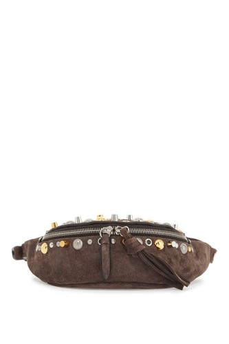 VALENTINO GARAVANI Nellcôte $1890 Testa Di Moro Brown Suede Belt Bag New - 第 1/4 張圖片
