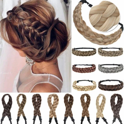 RICH-CHOICES UK Real As Human Braid Hair Band Headband Extensions Natural Hairband Hairpiece