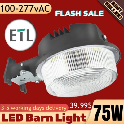 LED Barn Light Dusk to Dawn 75W,Outdoor Area Lights,Exterior Security Flood Lamp