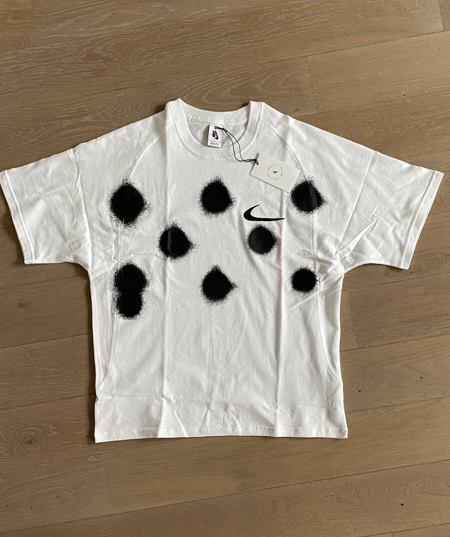 OFF WHITE X NIKE Maglietta Nike X Off bianca spray dot da uomo bianca small vestibilità sciolta