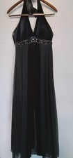 Wedding or Prom Formal Evening Halter Dress. Velvet Striping that opens. Excelle