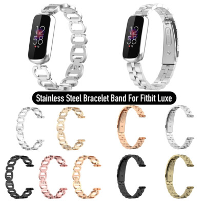 Für Fitbit Luxe Band Luxus Gliederarmband Edelstahl Metall Armband Ersatzarmband