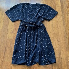 NWT Ann Taylor Navy Short Sleeve Front Wrap Dress Size S