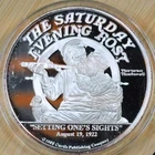 Saturday Evening Post Norman Rockwell "Setting One's Sights" 5 oz .999 Fine Silv