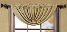 New Primitive French Country BURLAP WINDOW BALLOON VALANCE Swag Curtains