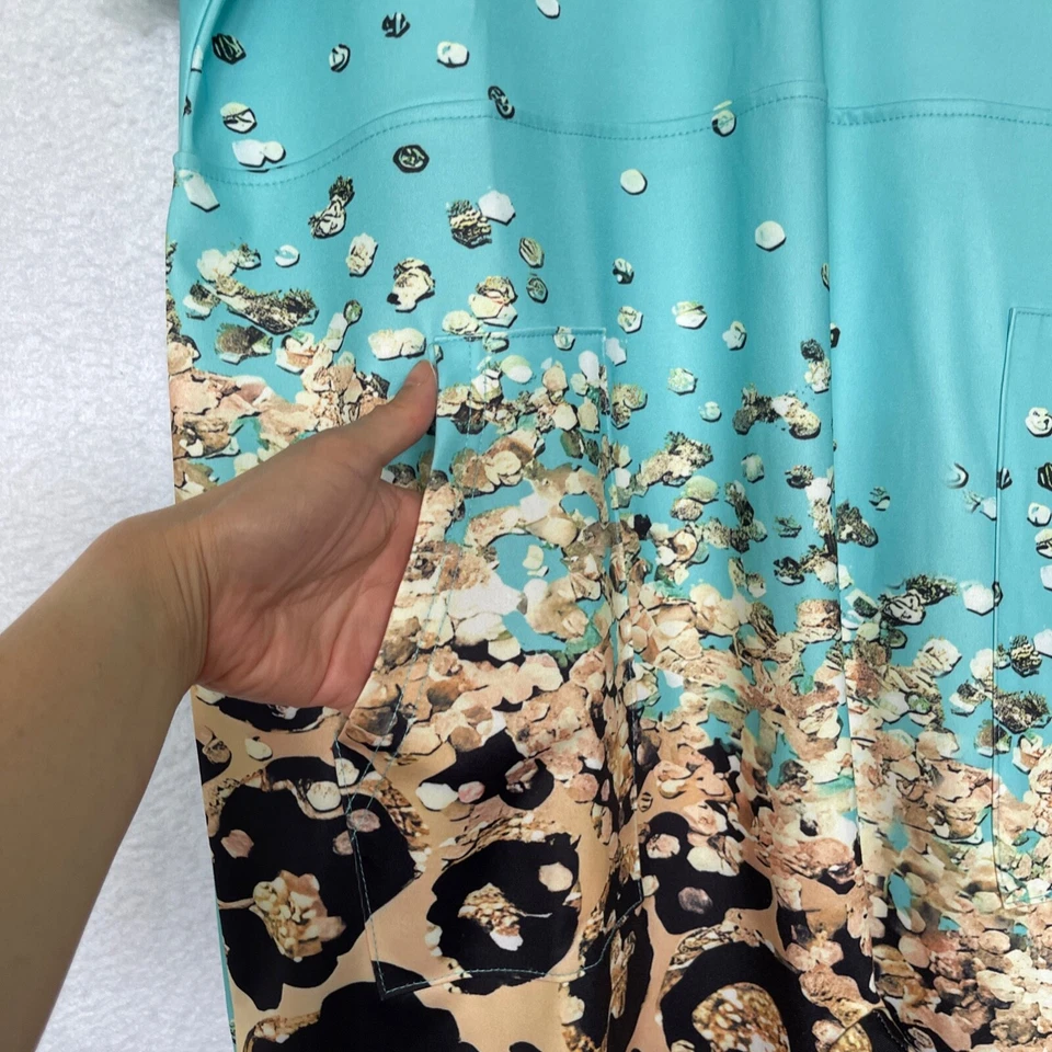 Mono Chic Me para mujer talla 1XL bolsillos cuello en V una pieza azul elástico Foto 4 de 4