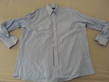 Mens Tommy Hilfiger Dress Shirt XL 17 1/2 34 35 Blue Stripes Cotton Long Button