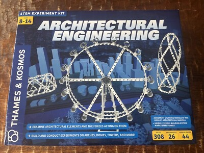 THAMES & KOSMOS ARCHITECTURAL ENGINEERING STEM EXPERIMENT KIT 308 pcs NEW