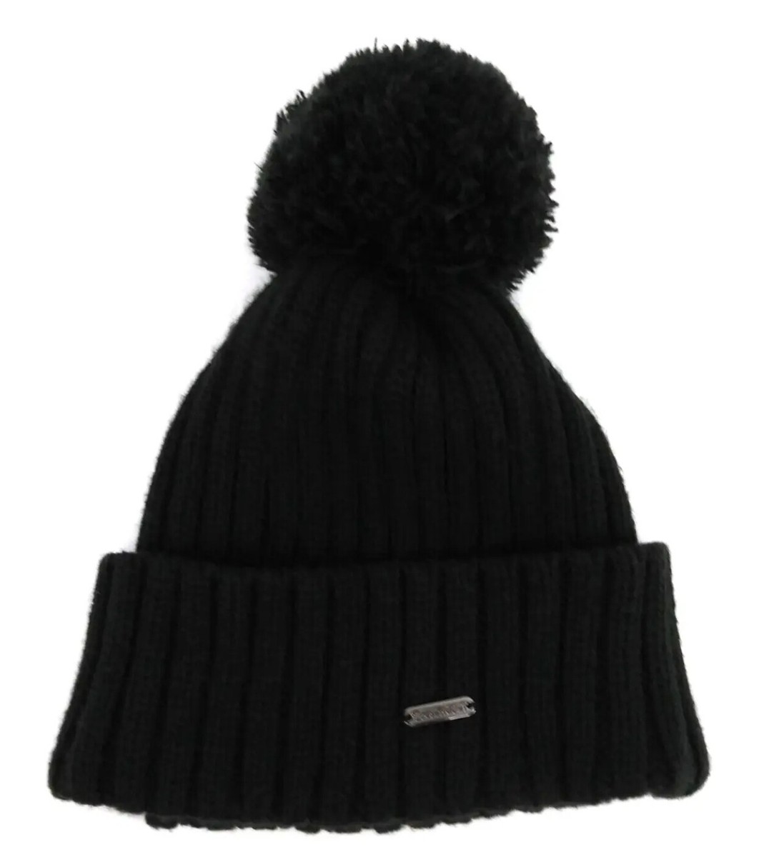 Calvin Klein Beanie Hat Womens Solid Black Cable Knit Beanie  display picture 3