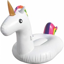 Unicorno Gigante Gonfiabile Galleggiante Isola Mare Piscina 2x1x0,9mt dfh