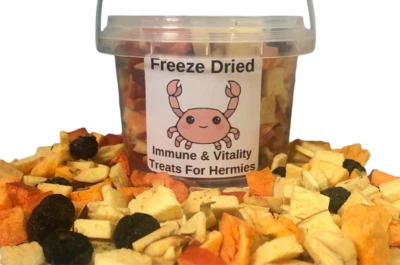 Freeze Dried Hermit Crab Food | Fruit & Veggie Herb Treats | Vitality 2oz Bucket