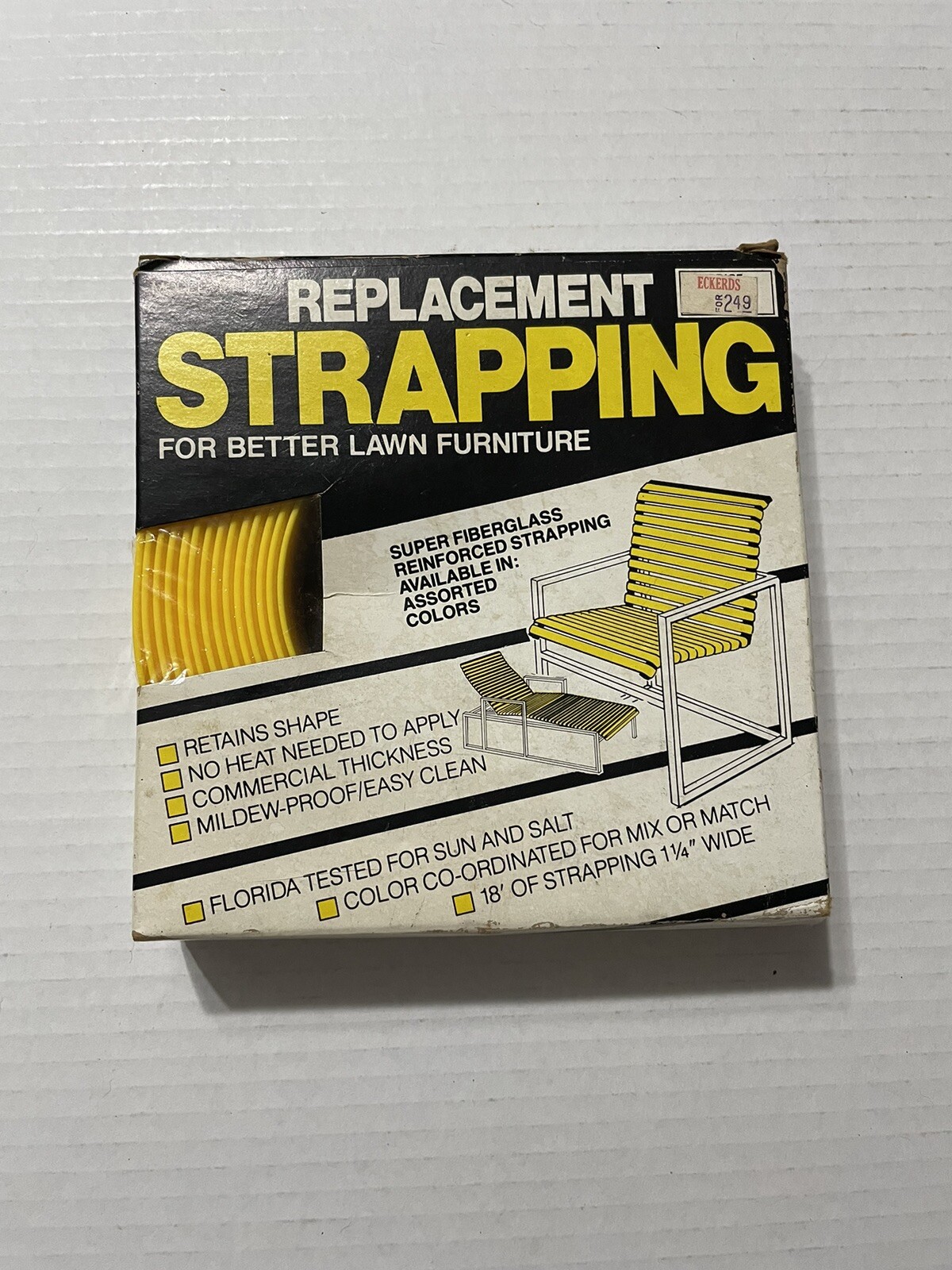 Lawn Chair Replacement Strapping Vintage Yellow eBay