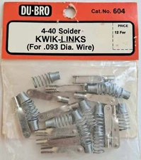 Open Bag Du-Bro 4-40 Solder Kwik-Links for .093" Wire (11 pack) #604