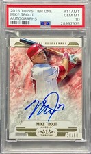 2016 Topps Tier One Mike Trout Auto 26/50 #T1AMT PSA 10