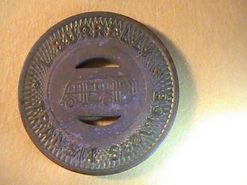 TRANSIT TOKEN L. BURRELLI TRANSIT SERVICE GOOD FOR ONE FARE REV E PA 325-B - product listing photo