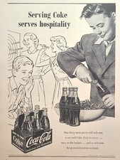 Coca-Cola Party Teens Snacks Darts Drinks Carton Bottles Vintage Print Ad 1952