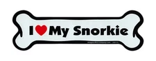 Dog Bone Shaped Magnet - I Love My Snorkie - Cars, Trucks, Lockers