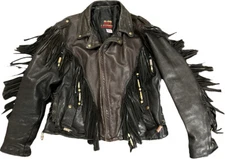 Hot Leathers Men’s Size 48 Easy Rider VTG Western Cowboy Biker Jacket Fringe USA