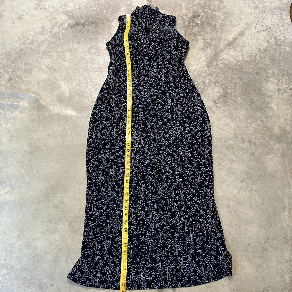 Coldwater Creek Dress Womens 8 Sleeveless Keyhole Floral Long USA Vtg Evening - Image 4 of 4