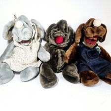 Vintage 1981 Ganz Bros Wrinkles Puppet Dog Plush Lot of 3 Really nice 