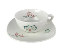 MCM Taylor Smith Taylor Meadowtree Cup and Saucer Walter Dorwin Teague Set