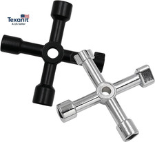 2 Pack 4 Way Sillcock Key Set, Heavy Duty Steel Water Spigot Faucet Key, Multi