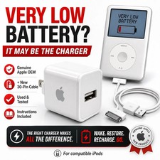 Genuine Apple OEM Charger for iPods  New 30-Pin Cable   Used Tested Cube 