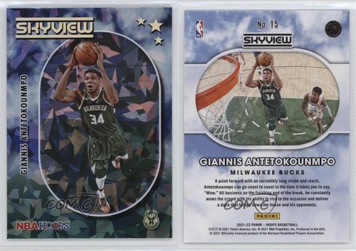2021-22 Panini NBA Hoops Skyview Green Ice Giannis Antetokounmpo #15 my8 - Foto 3 di 3