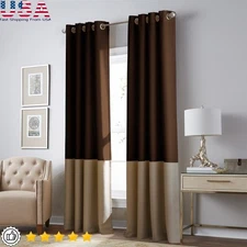 Grommet Room Darkening Curtain Panel Light Filtering Indoor Window Treatment New