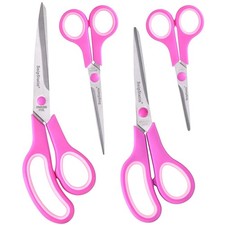 Craft Scissors Set of 4, Scissors All Purpose, Sharp Blades, Ergonomic Semi-S...