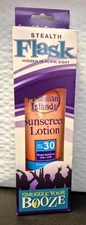 Smuggle Your Booze Stealth Flask -Hawaiian Islands Sunscreen Bottle-NEW